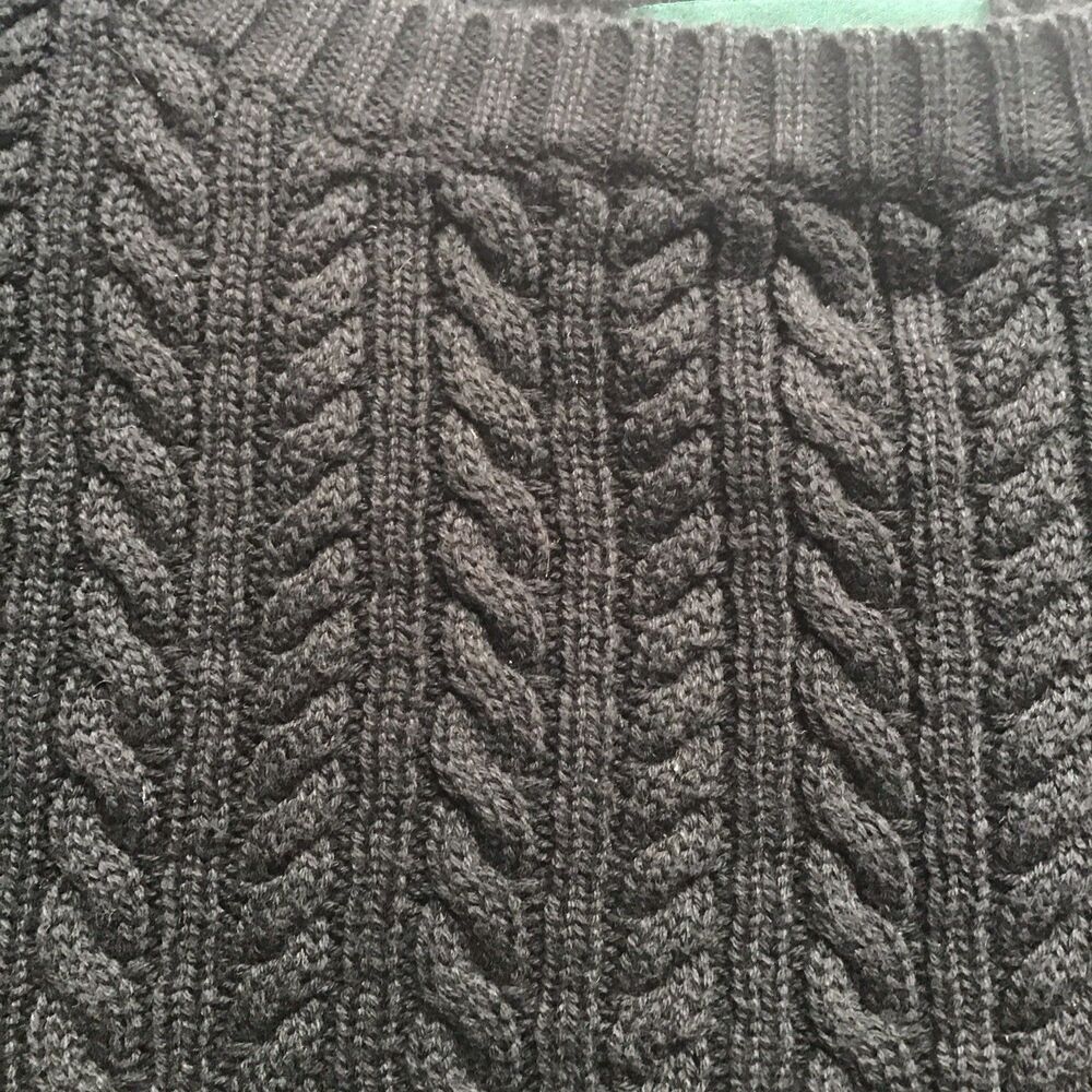Lauren Ralph Lauren Black Cable Knit Cotton Crewneck Sweater Top Women's Sz XL - Picture 6 of 6